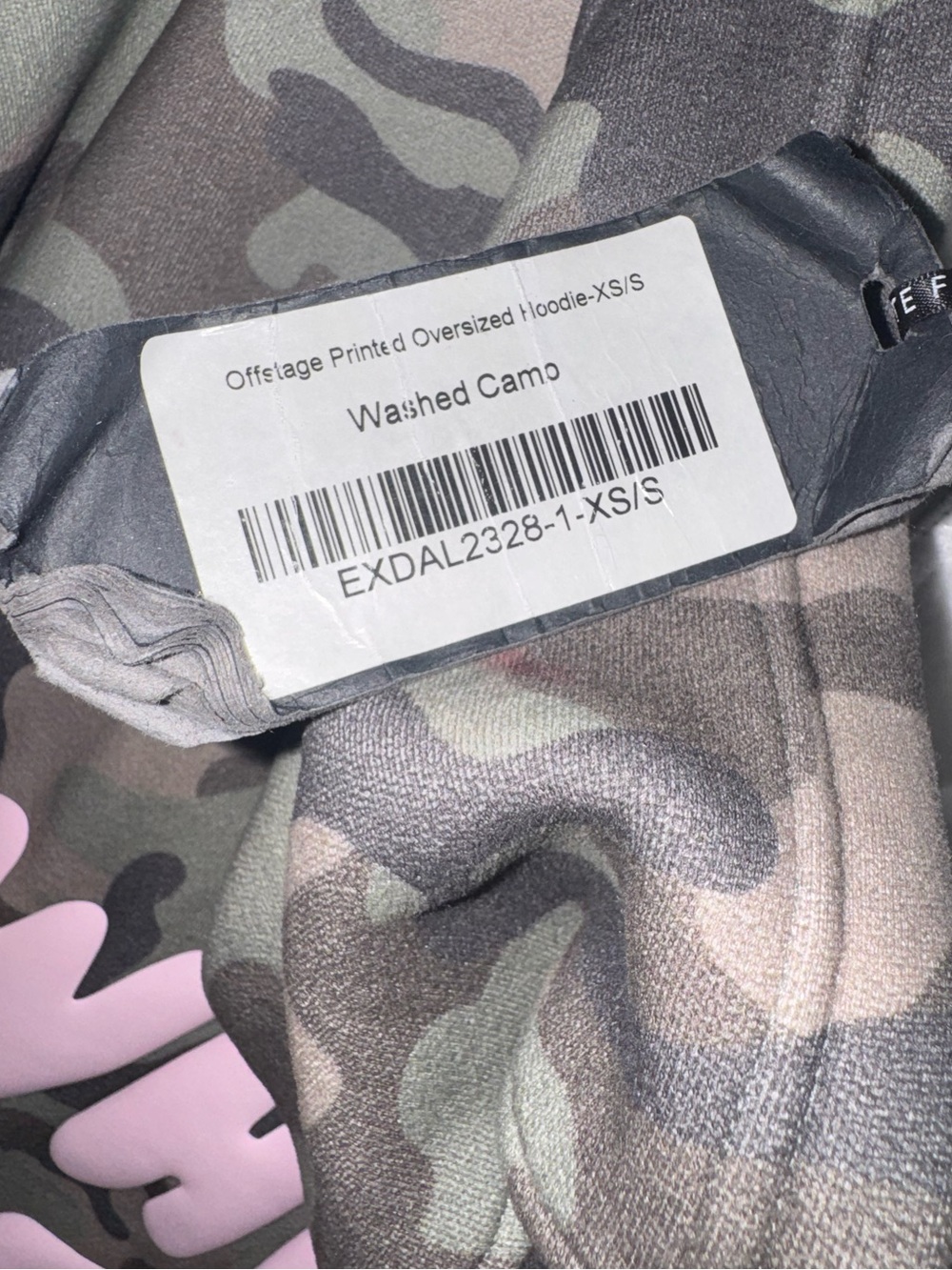 nwt $75 white fox Women’s Camo Hoodie sweatshirt Green XS / S oversized offstage - Picture 4 of 6